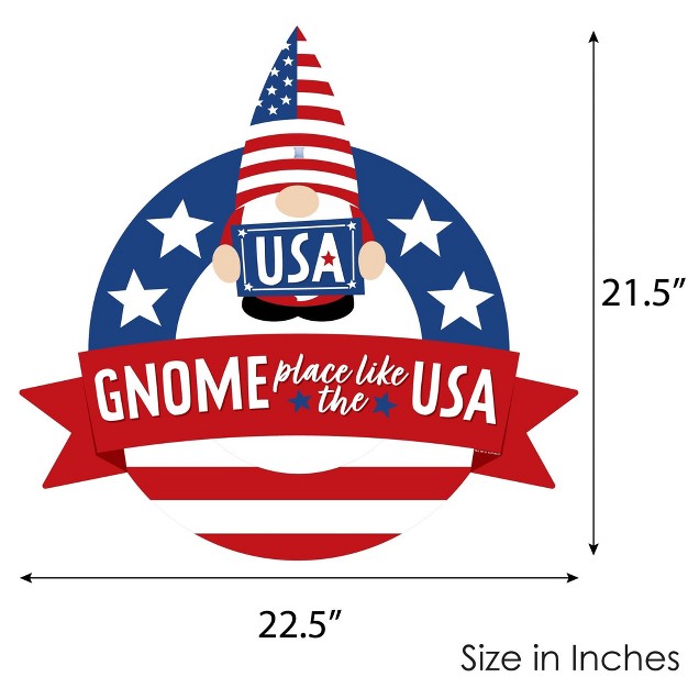 Big Dot Of Happiness Patriotic Gnomes Outdoor Memorial Day 4th Of July And Labor Day Gnome Party Decor Front Door Wreath