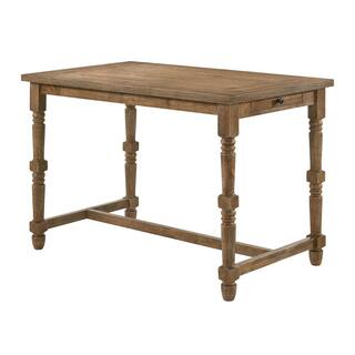 Acme Furniture Farsiris 55 in. Rectangle Weathered Oak Wood Top with Wood Frame (Seats 6) 77175