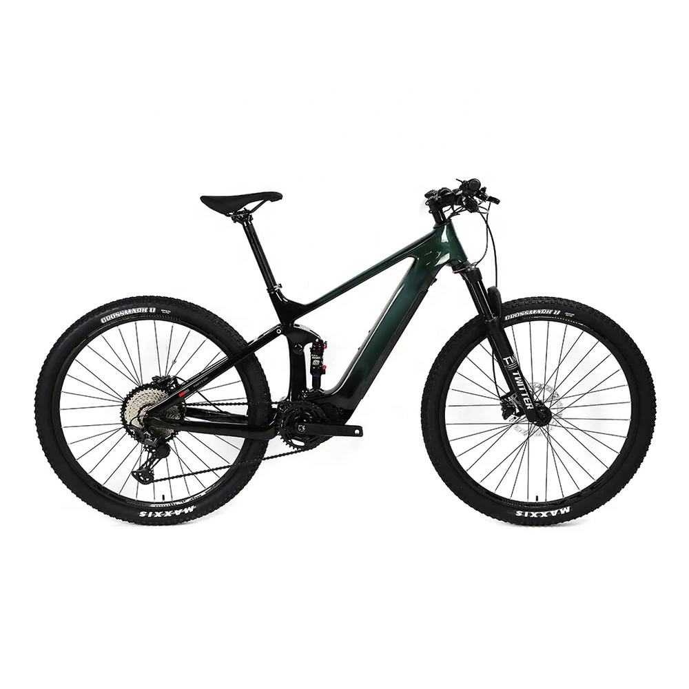 Carbon fiber full suspension 250W 500W 48V 15A mid drive motor electric bike 29 inch city ebike