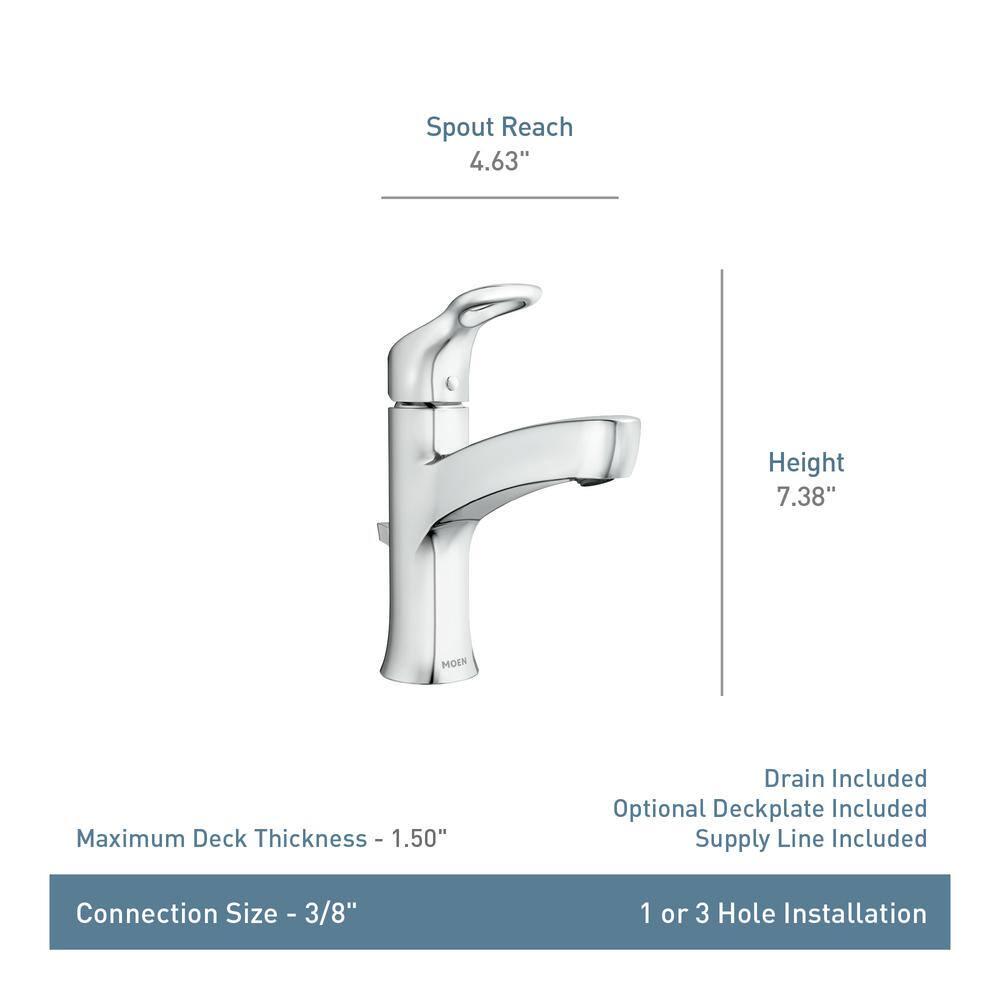 MOEN Kleo Single Hole SingleHandle MidArc Bathroom Faucet in Chrome