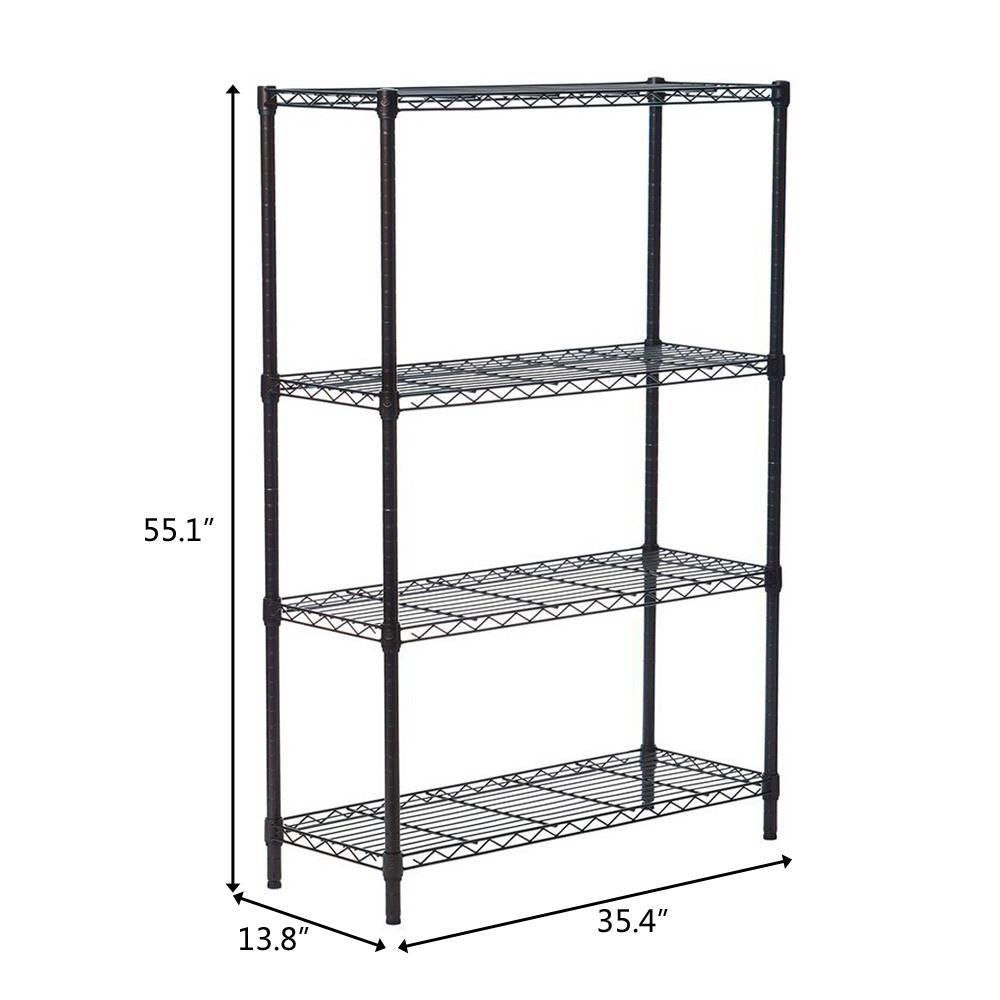 Ktaxon 4 Layer Wire Shelving Rack Metal Shelf Adjustable Unit Garage Storage, 35''L x 14''W x 55''H