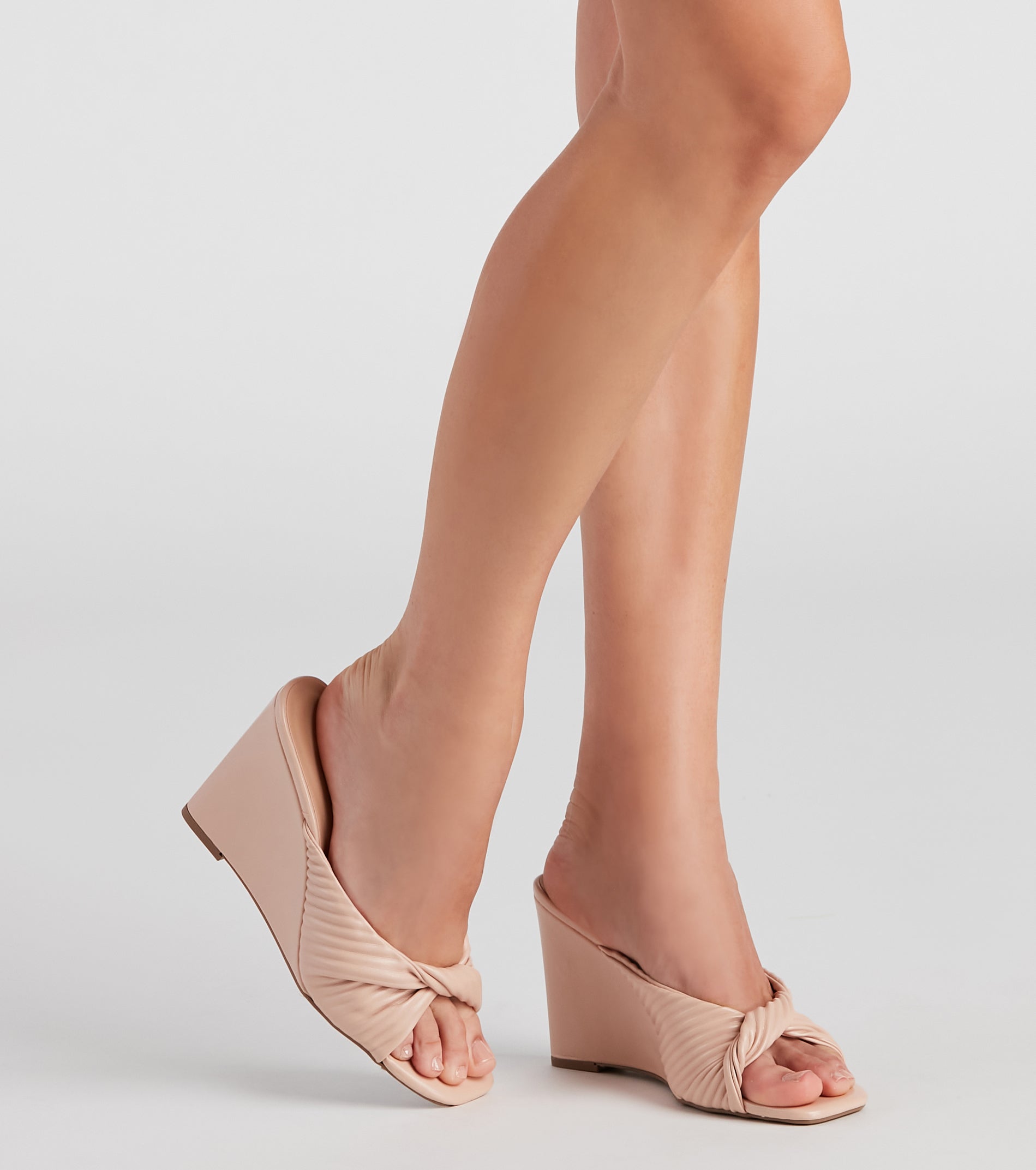 Pleat Treat Square Toe Wedges