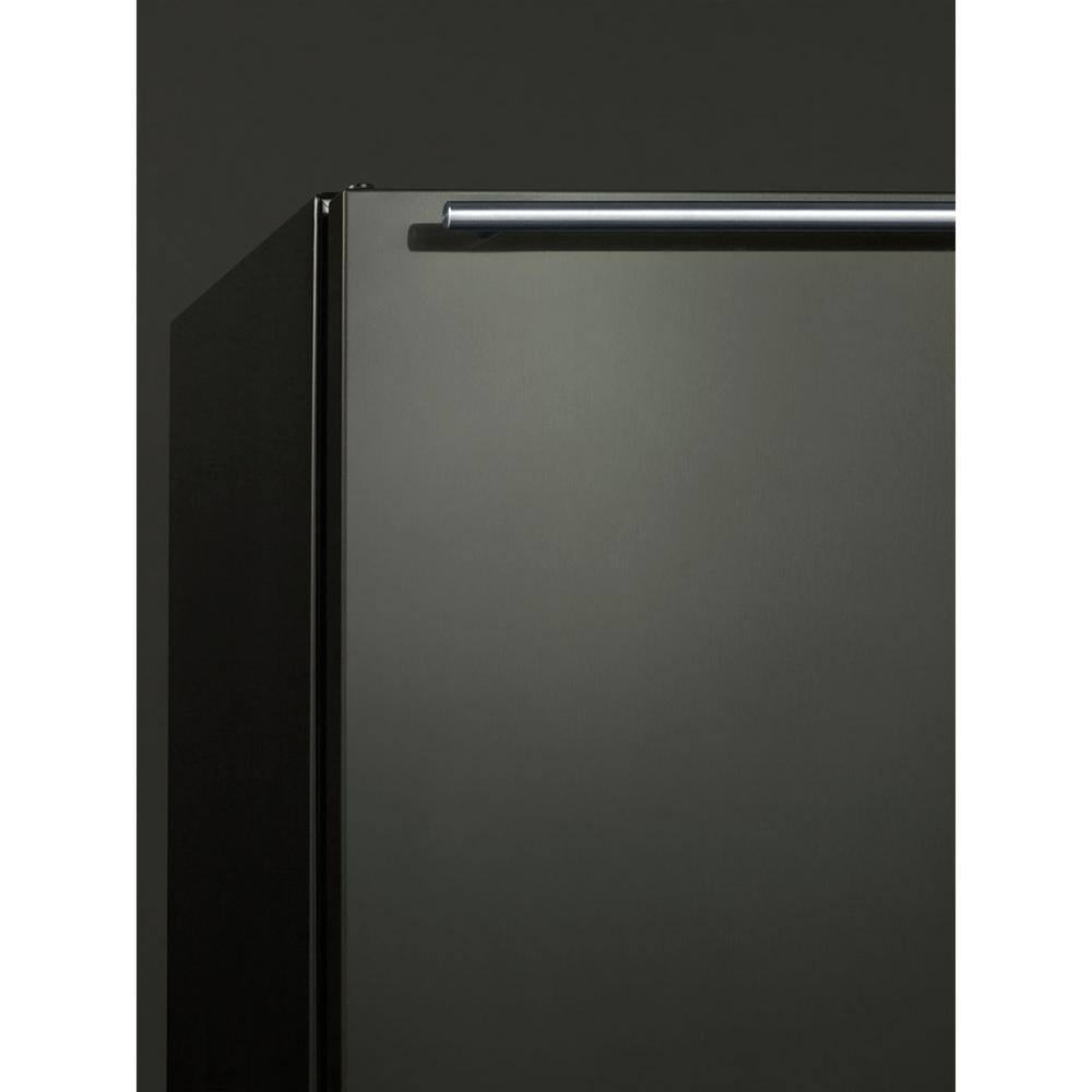 Summit Appliance 24 in. W 4.6 cu. ft. Mini Fridge in Black Stainless Steel without Freezer FF64BXKSHHE