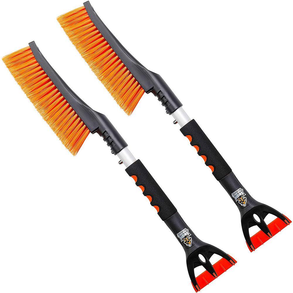 BirdRock Home 24 in. Snow Brush with Ice Scraper for Car or SUV Window and Windshield (2-Pack) 11233