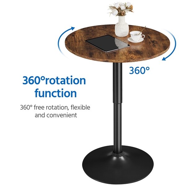 Yaheetech Adjustable Round Pub Table Bar Table