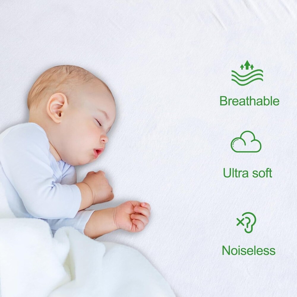 2 Pack Waterproof Mattress Protector   Bamboo Rayon Surface   Queen   White