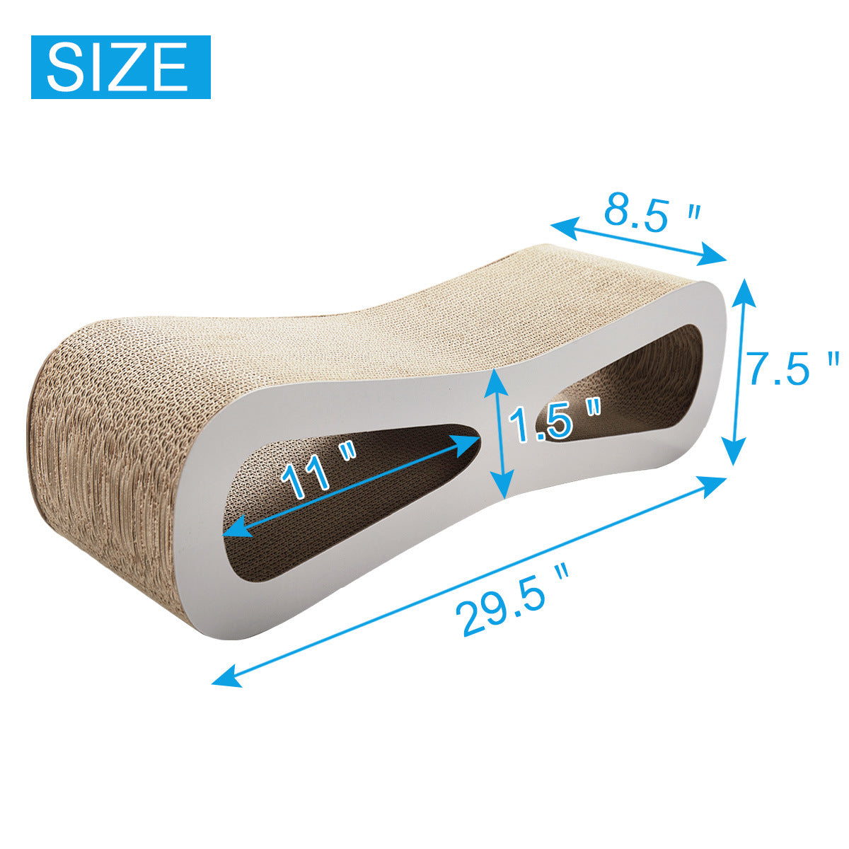 Cat-eyed Cat Scratcher and Lounge， Protect Furniture， Functional， Original Wood Color