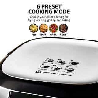 OVENTE 3.2 Qt. White Air Fryer Grill Pan and Non-Stick Frying Basket Auto Shut-Off 6 Cooking Presets Touch Sensor FAD61302W