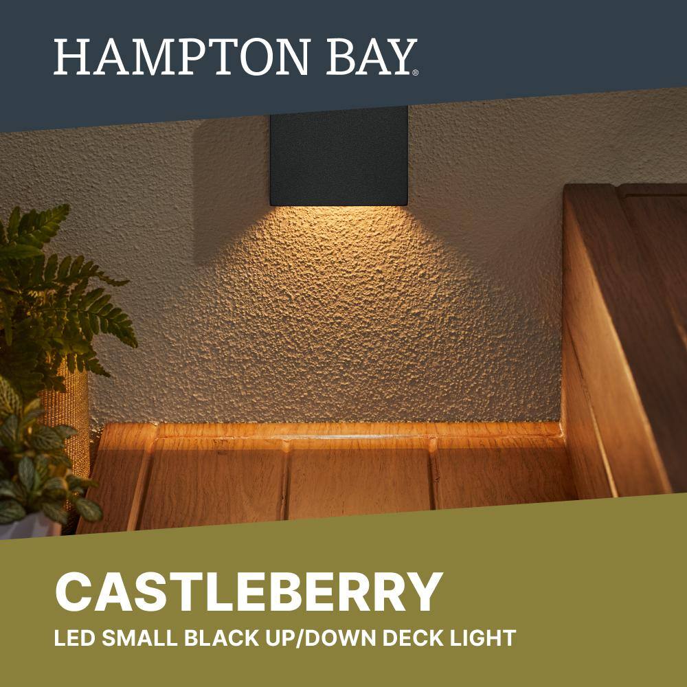 Hampton Bay Low Voltage Landscape Black Deck and Step Light with 3.5-Watt 100 Lumen Integrated LED LDS-TR1BL3000K1