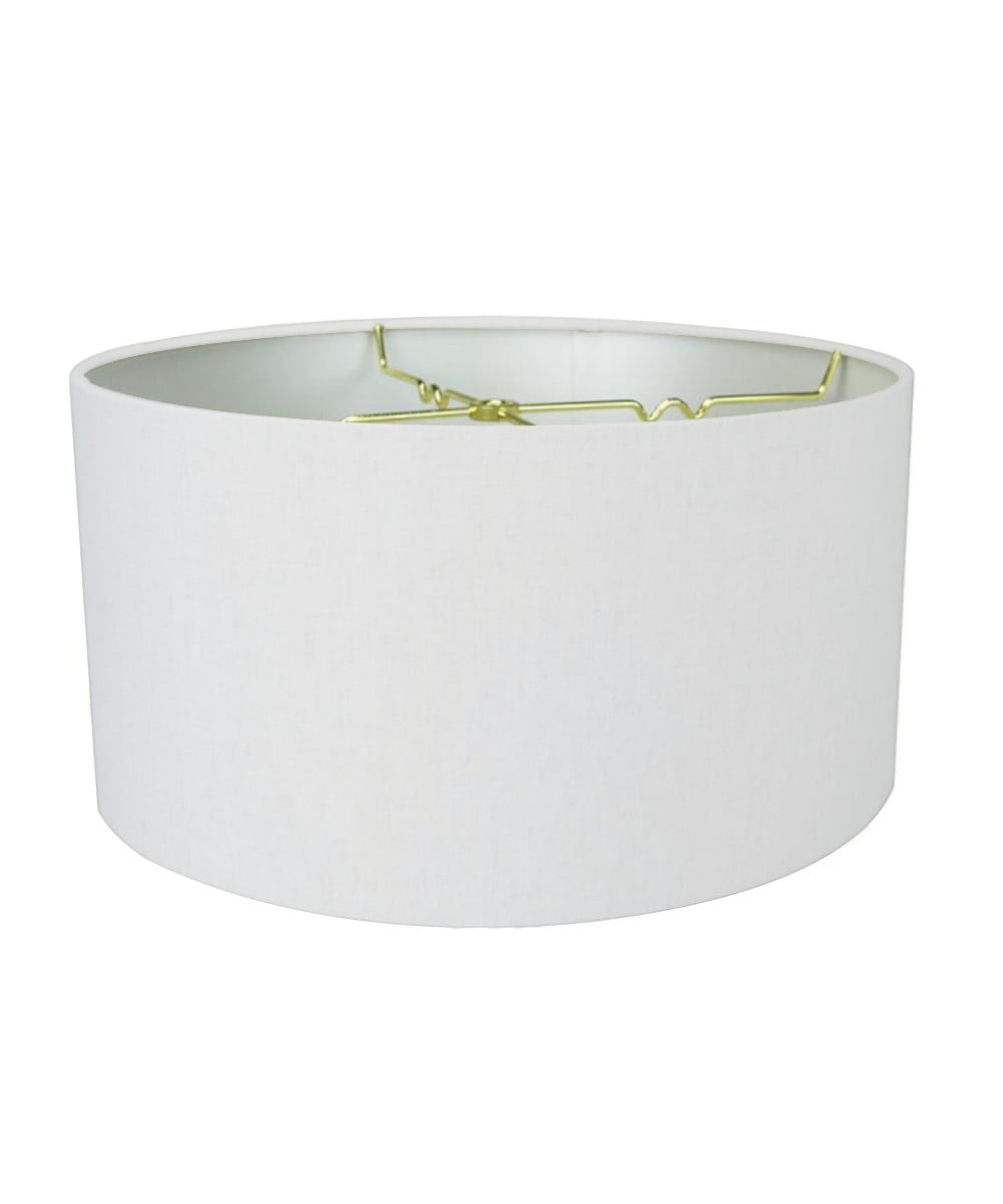 White Linen Shallow Drum Premiere Lampshade 18x18x10