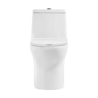 Swiss Madison Ivy 1-piece 1.11.6 GPF Dual Flush Elongated Toilet in Glossy White with Black Hardware Seat Included SM-1T112HB