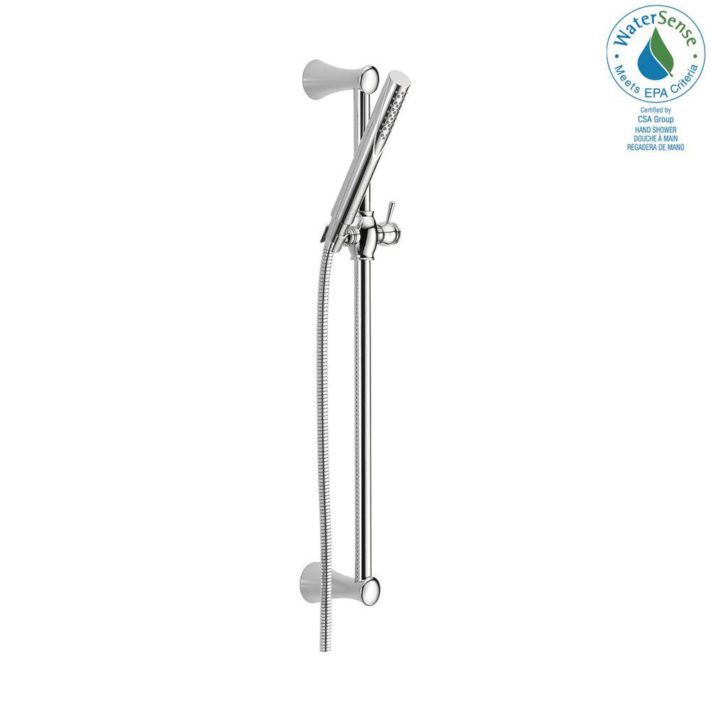 Delta 1-Spray Patterns 1.75 GPM 1.19 in. Wall Mount Handheld Shower Head in Chrome 57085