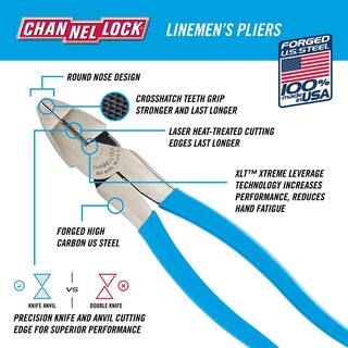 Channellock 9 in.-High-Leverage Lineman Cutting Pliers 369