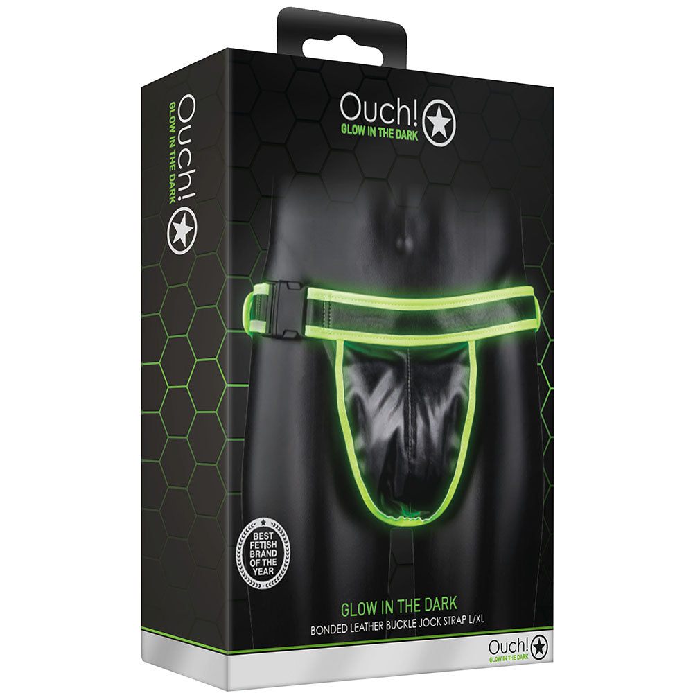 Ouch! Glow In The Dark Side Buckle Jock Strap in L/XL