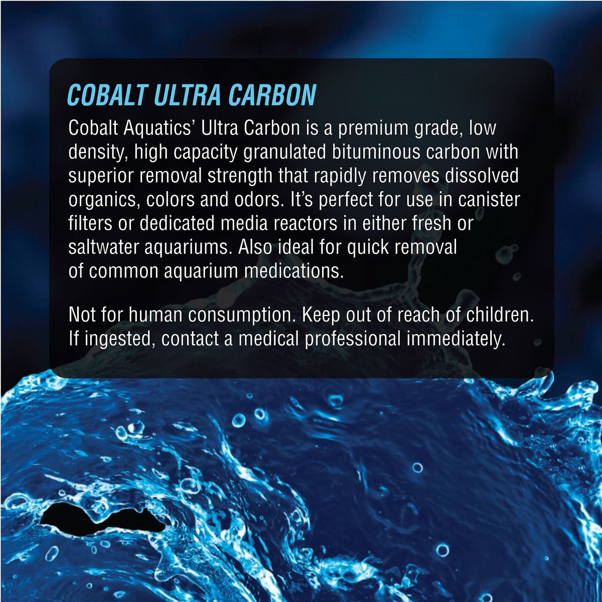 Cobalt Aquatics Ultra Carbon Granulated Aquarium Carbon， 34-oz tub