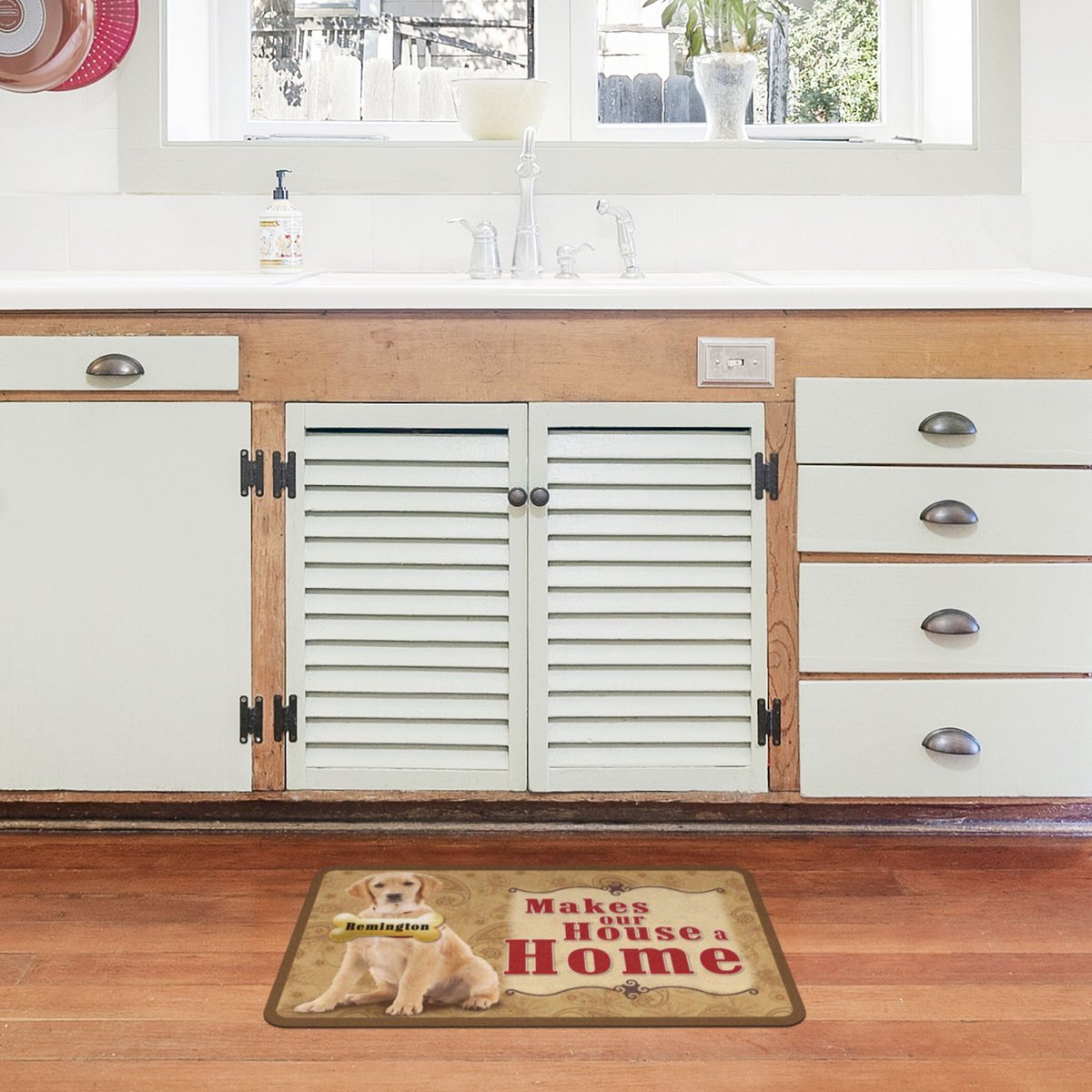 Bungalow Flooring Makes Our House A Home Golden Retriever Personalized Floor Mat