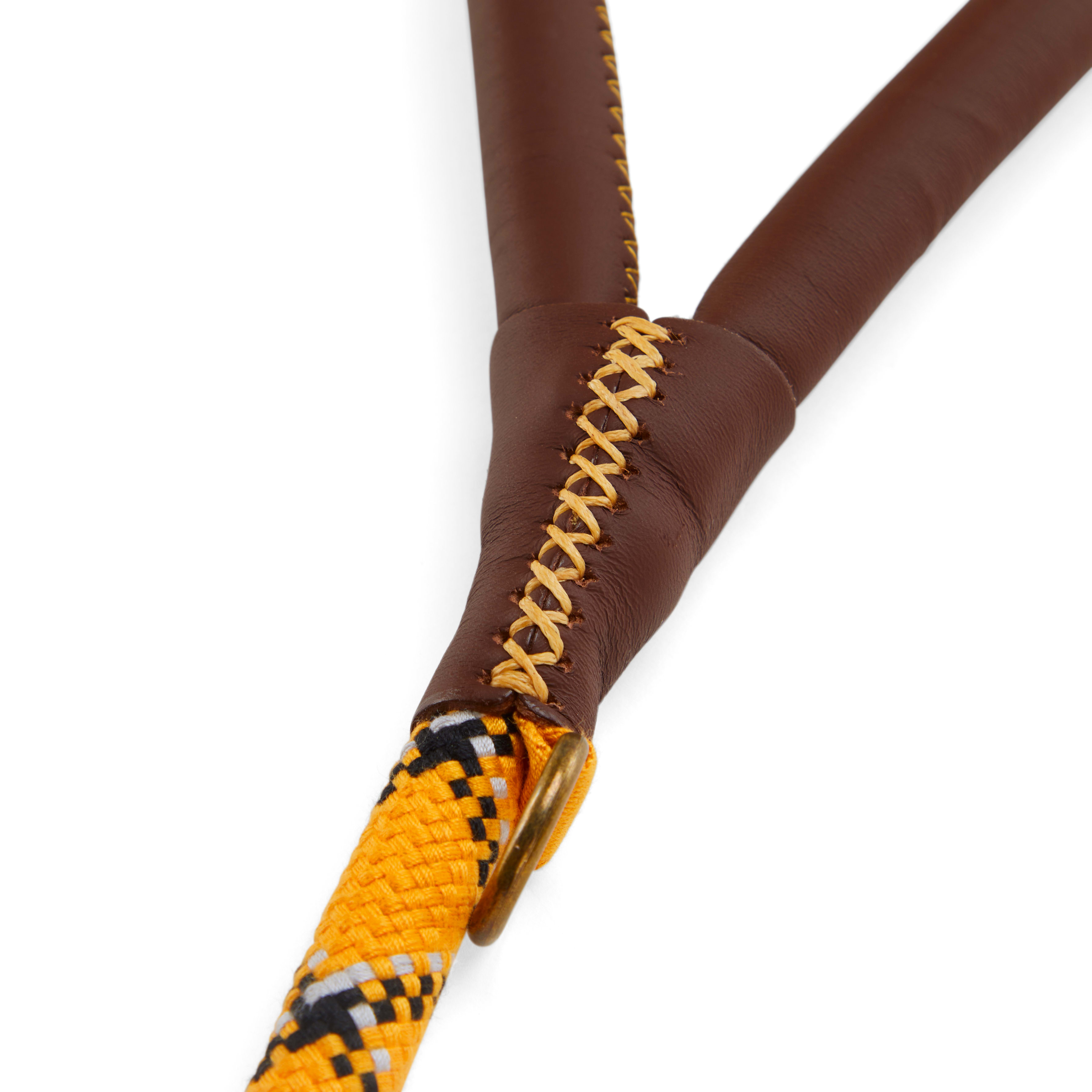 Reddy Yellow Plaid Woven Dog Leash， 6 ft.