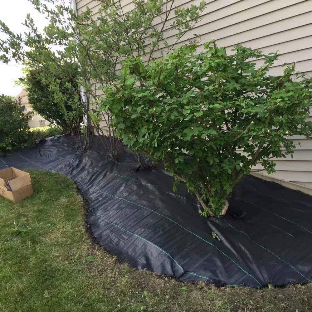 Agfabric 5 ft. x 100 ft. Black Heavy-Duty Landscape Fabric Pro Commercial Weed Barrier W1GC3205100BK