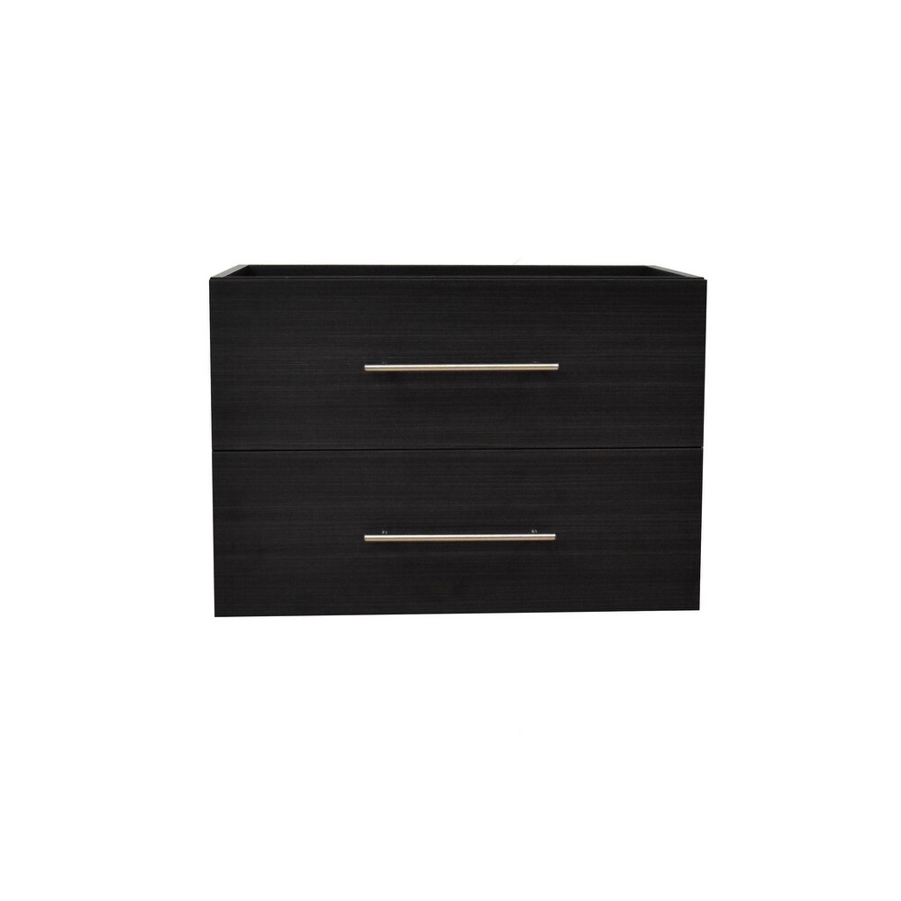 Volpa USA Napa 30 inch Black Ash Wall Mounted Floating Bathroom Cabinet