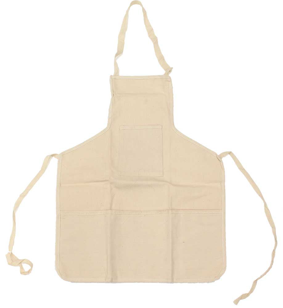 Bib Style Cotton Canvas Shop Apron - 3 Pockets (ToolUSA: AP-61015)