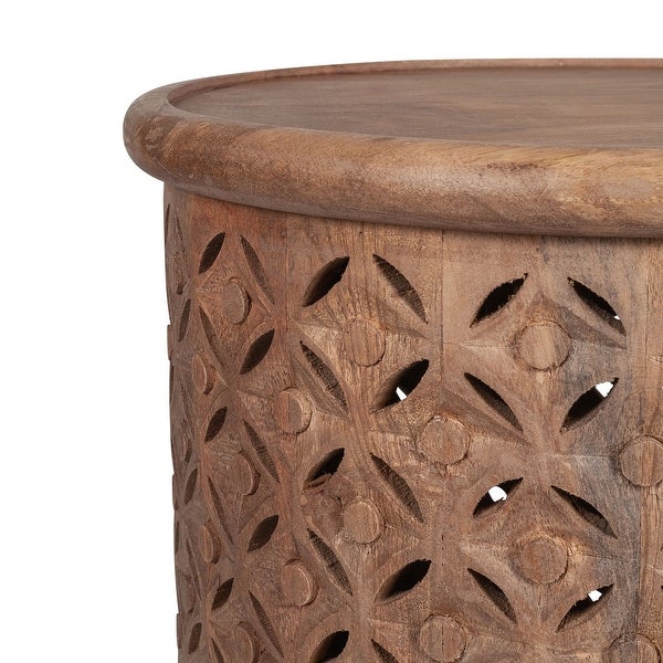 Cut Out Patterned Drum Table