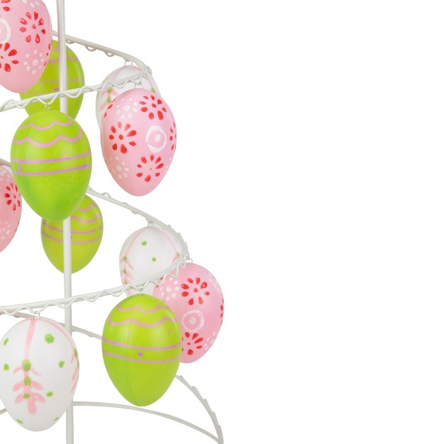 Floral Cut out Spring Easter Egg Tree Decoration Pink green