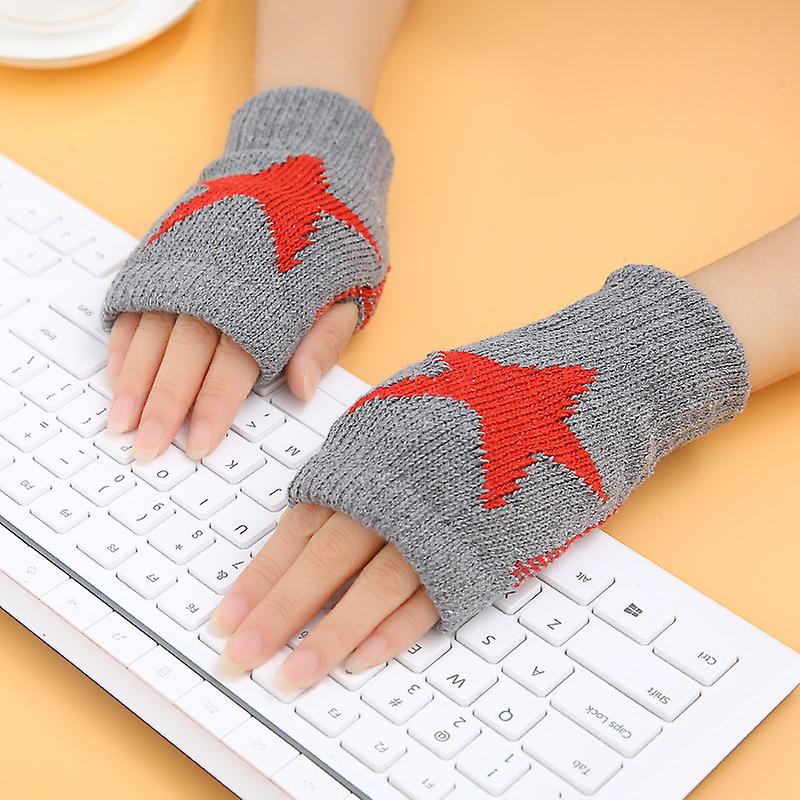 Winter Touch Screen Gloves Women Men Warm Stretch Knit Mittens Imitation Wool Half Finger Fingerless Gloves