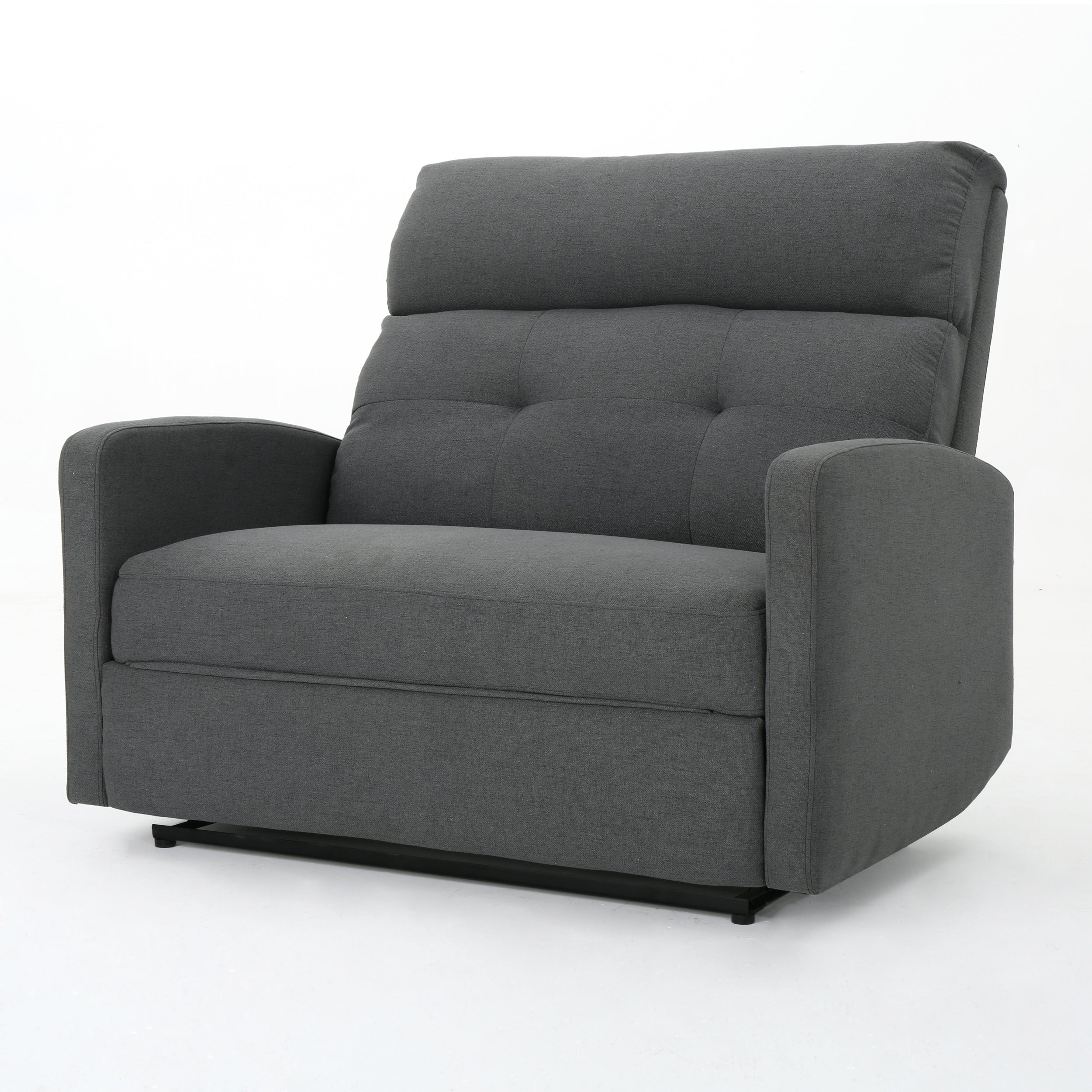 Hana Plush Cushion Tufted Back Fabric Loveseat Recliner