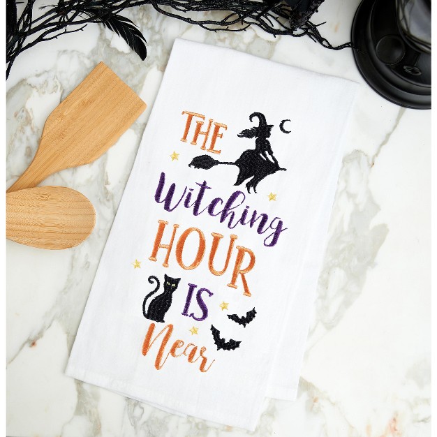 C amp f Home The Witching Hour Halloween Cotton Embroidered Flour Sack Kitchen Towel