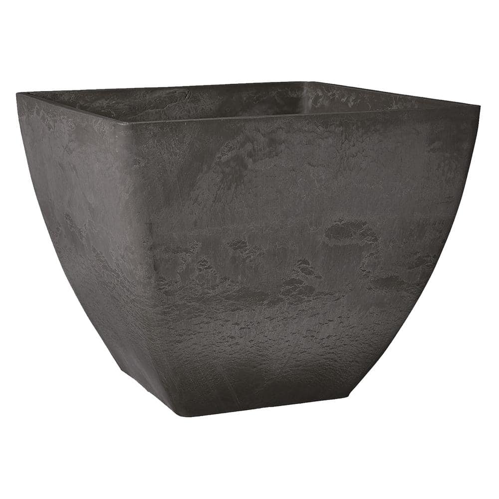 Arcadia Garden Products Simplicity Square 16 in. x 16 in. x 13 in. Dark Charcoal PSW Pot FB40DC