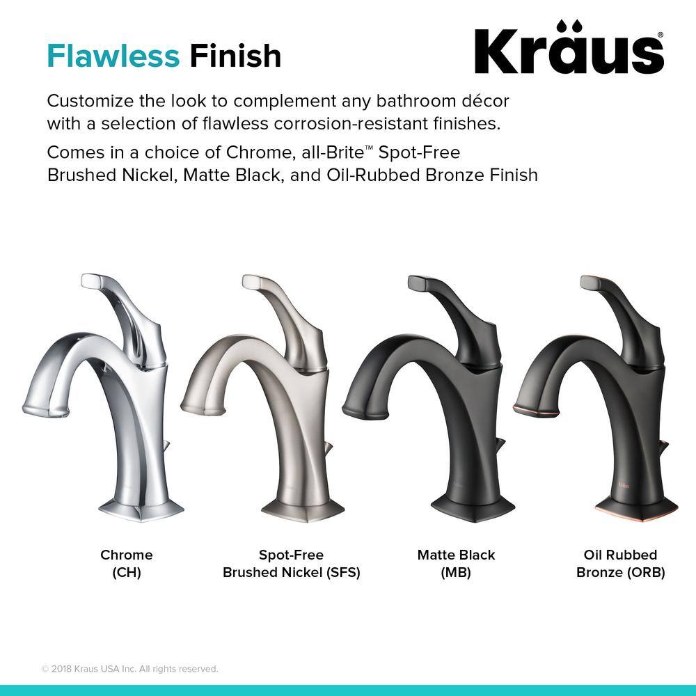 KRAUS Arlo Single Hole Single Handle Bathroom Faucet in Matte Black KBF-1201MB