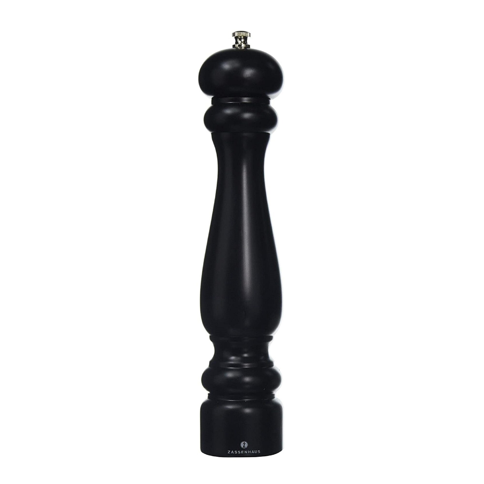 Zassenhaus Potsdam Beechwood Pepper Mill (Matte Black， 30 cm)