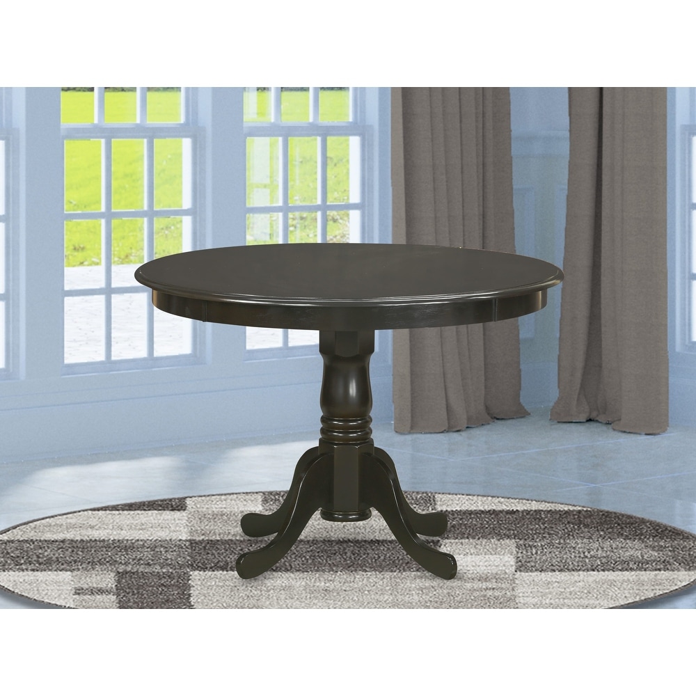 East West Furniture Hartland Dining Table   a Round Table Top with Pedestal Base(Finish Options)