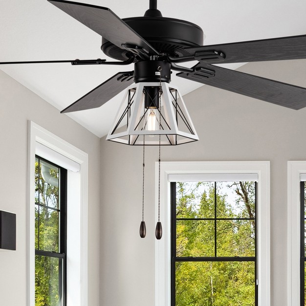 5 Blade Sabine Black Lighted Ceiling Fan River Of Goods