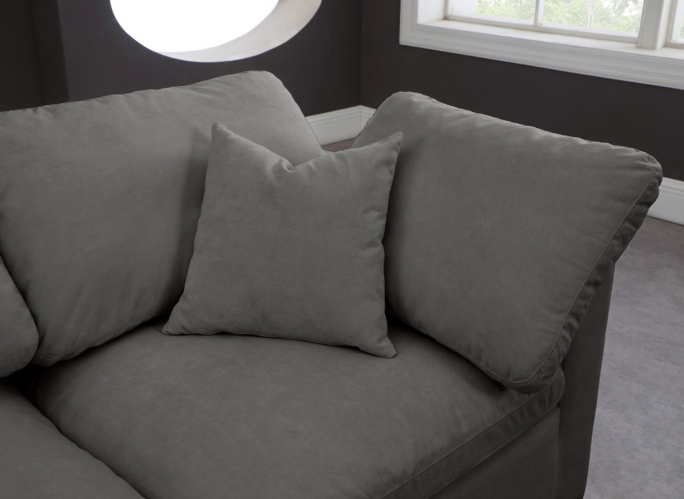 Plush Velvet / Down Standard Comfort Modular Sofa   Transitional   Sofas   by Meridian Furniture  Houzz