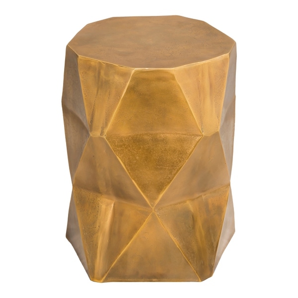 Aurelle Home Modern Brass Plated Cast Aluminum Geometric Side Table