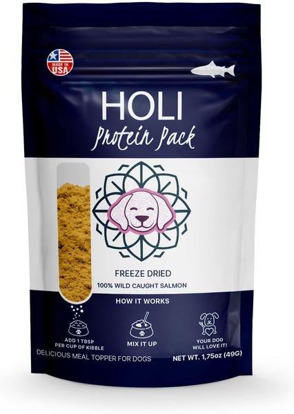 HOLI Wild Caught Salmon Protein Pack Grain-Free Freeze-Dried Dog Food Topper