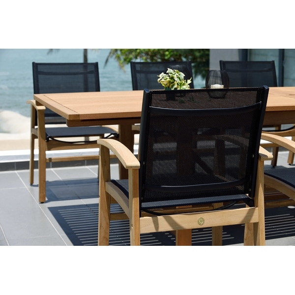 LifestyleGarden 9pc Teak Finish Outdoor Patio Dining Set