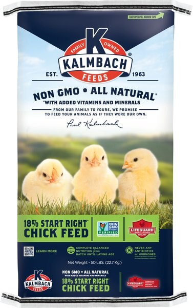 Kalmbach Feeds All Natural Non-GMO 18% Protein Start Right Chick Feed， 50-lb bag