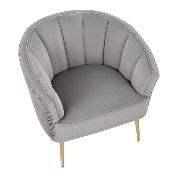 Silver Orchid Randolf Pleated Waves Accent Chair