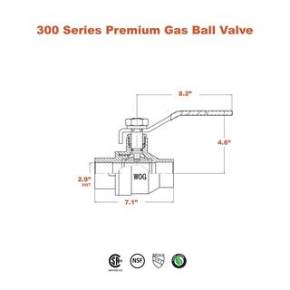 The Plumber's Choice Premium Brass Gas Ball Valve with 3 in. SWT Connections 225522C