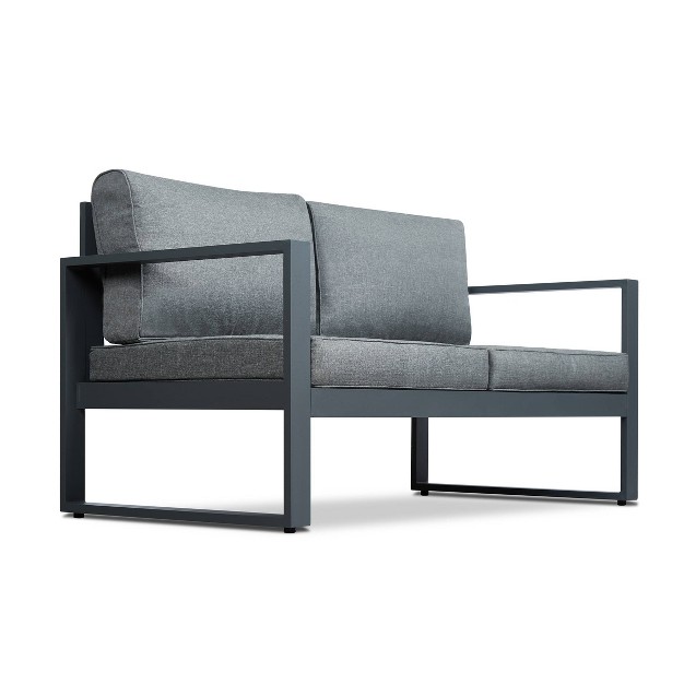 Baltic Patio Patio Loveseat Gray Real Flame