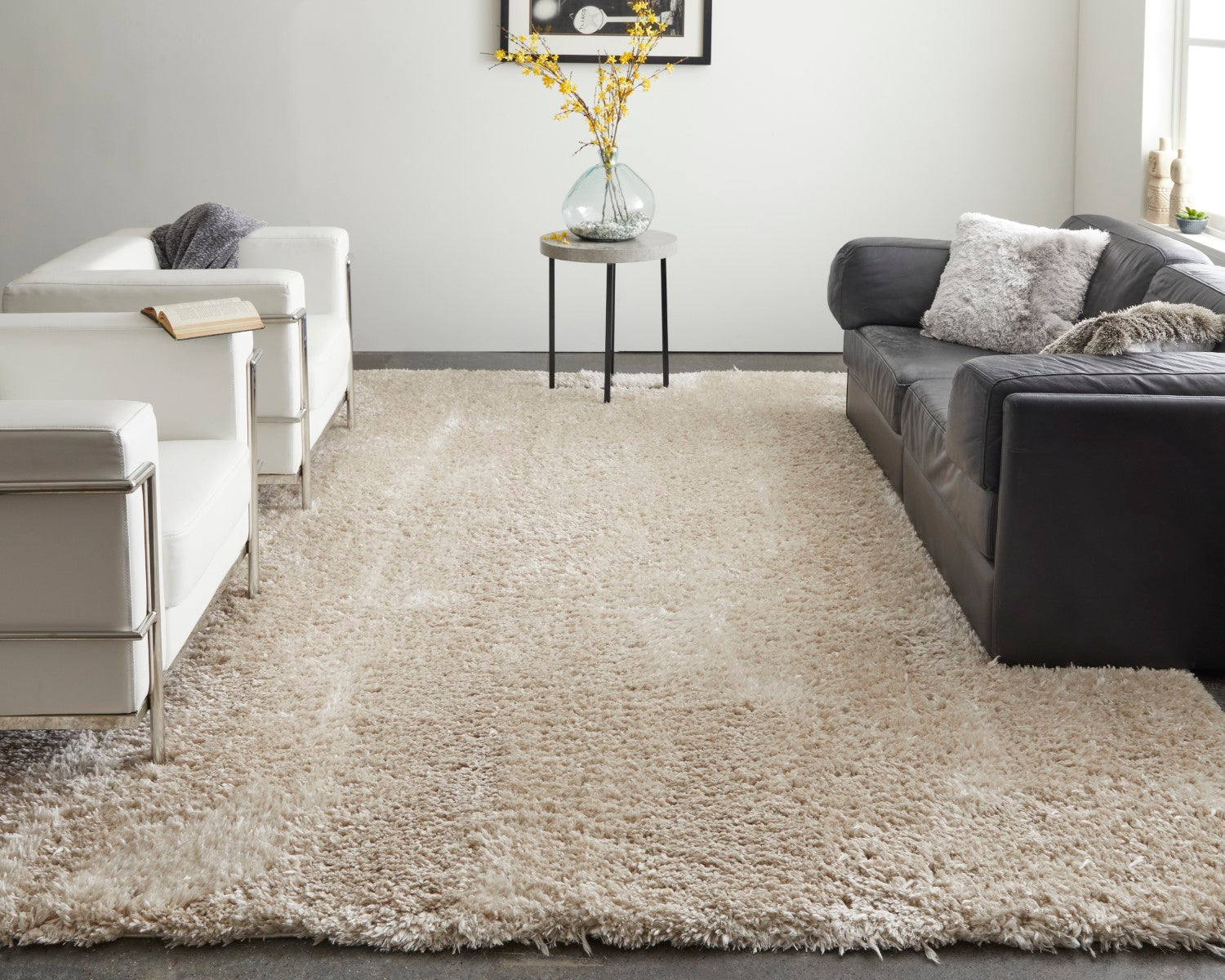 Loman Solid Color Beige Rug