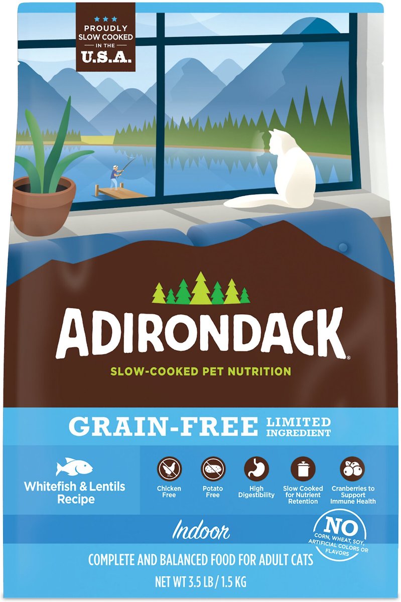 Adirondack Limited Ingredient Whitefish and Lentils Recipe Grain-Free Indoor Dry Cat Food