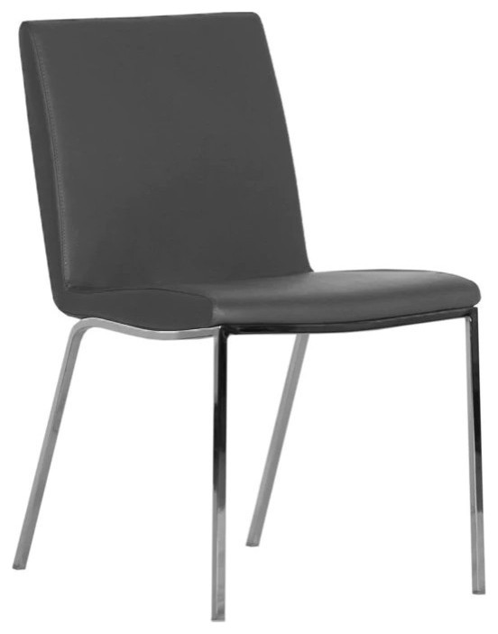 Sara Dining Chair  Gray PU Cover  Chrome Legs   Contemporary   Dining Chairs   by Rustic Home Furniture Deco  Houzz