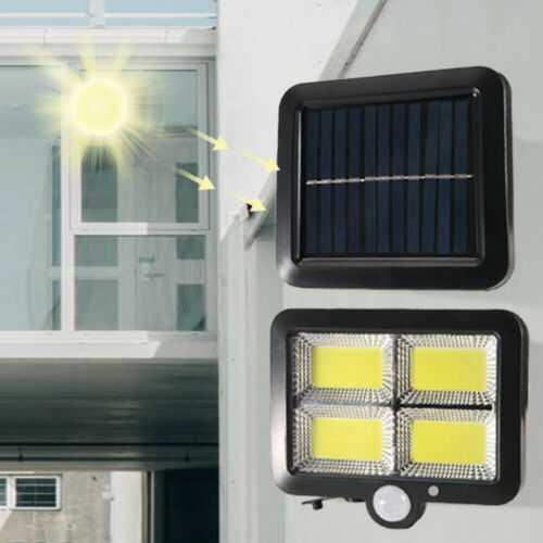 Kqiang 128 Cob Led Solar Pir Motion Sensor Wall Light Lighting Outdoor Garden Yard Lamp