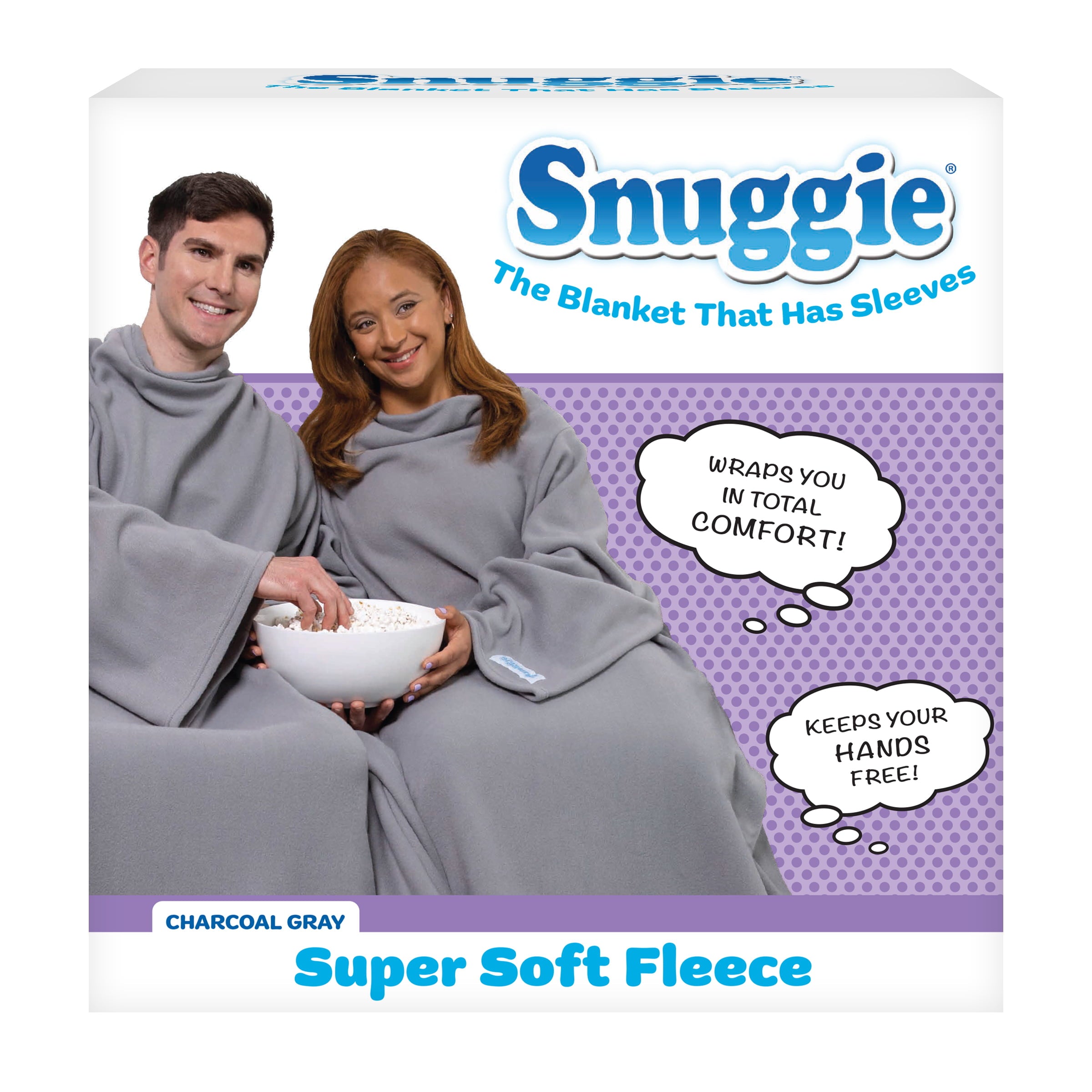 Snuggie the Original Wearable Blanket That Has Sleeves， One Size， Charcoal