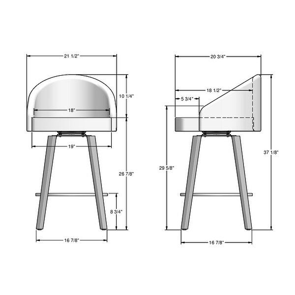 Amisco Foglia Swivel Counter and Bar Stool - Wooden Legs