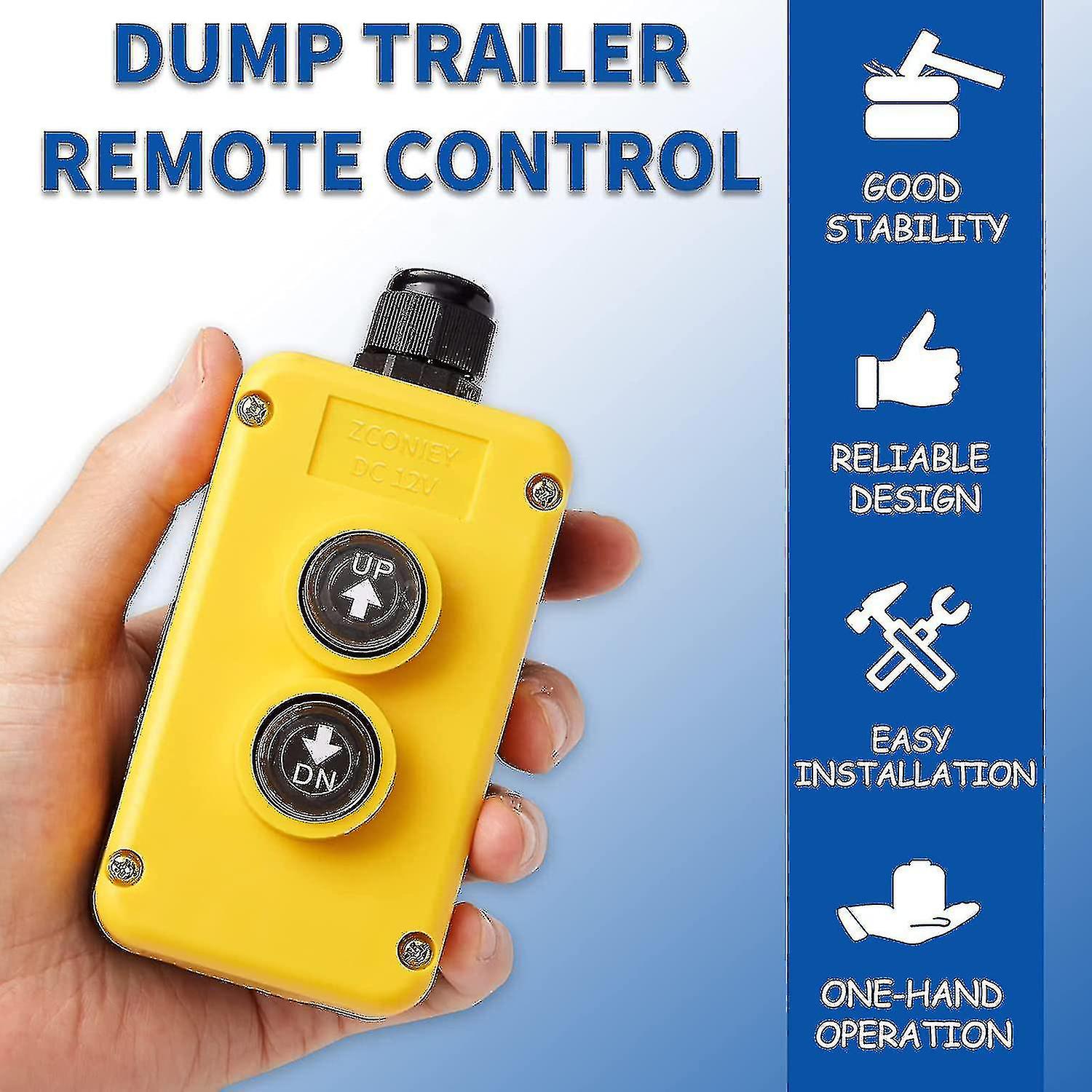 3 Wire Dump Trailer Remote Control Switch 12v For Single Acting Hydraulic Pumps Power Units Lift Dump Truck Wrecker