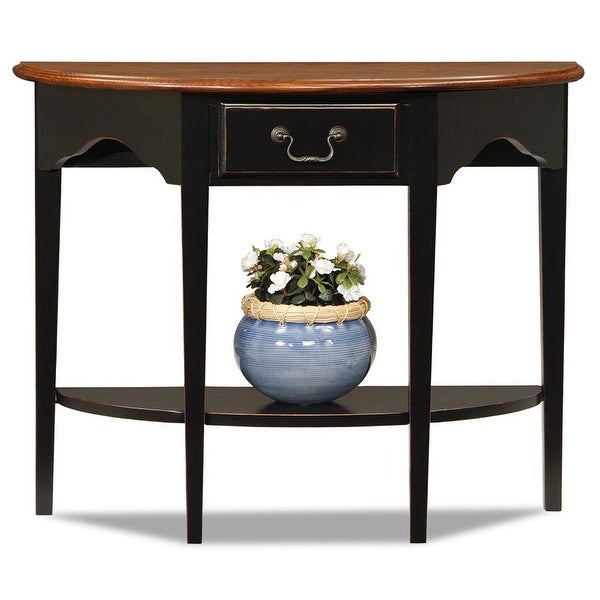 Slate Two-tone Demilune Console